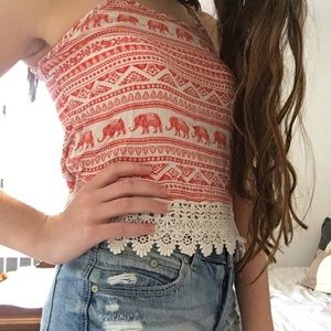 Forever 21 Orange Lace Top